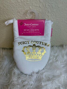 Juicy Couture Love Juicy Gold Crown Mini Oven Mitt Set Kitchen Decor NWT